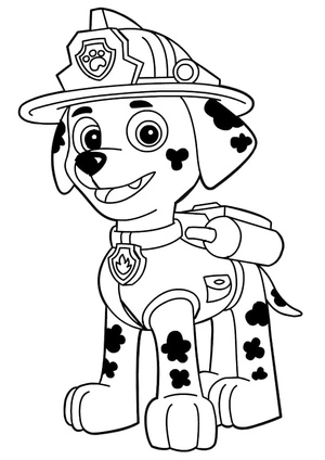 Página para Colorir Marshall da Patrulha Canina está pronto para brincar!