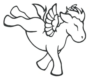 Página para Colorir Cavalo Alado Alegre