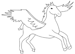 Página para Colorir de Pégaso para Crianças
