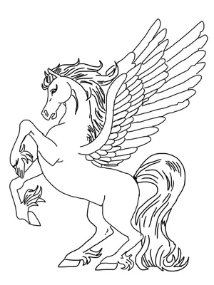 Página para Colorir Página para Colorir do Pegaso Encantador para Imprimir