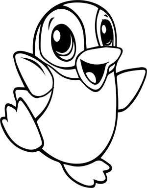Página para Colorir Pinguim Fofo