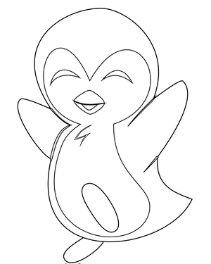 Página para Colorir Pinguim Alegre