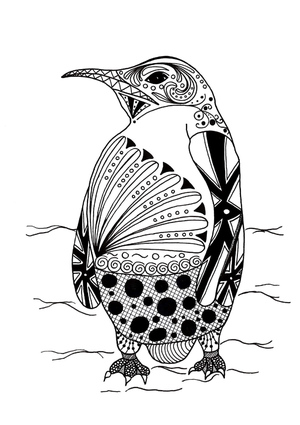 Página de Colorir de Pinguim para Adultos
