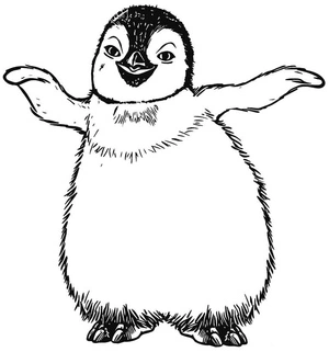 Página para Colorir Pinguim Simples