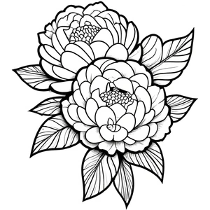 Página para Colorir Flores da Peônia