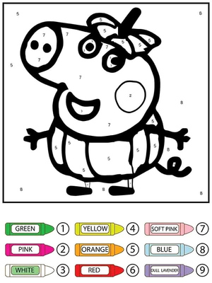 Colorir por Número - Baby Peppa Pig