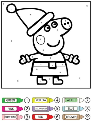 Colorir por Número Natal Peppa Pig