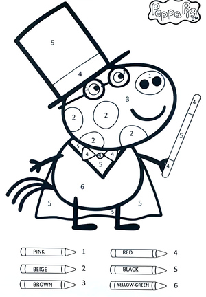Colorir por Número com o Amigo da Peppa Pig