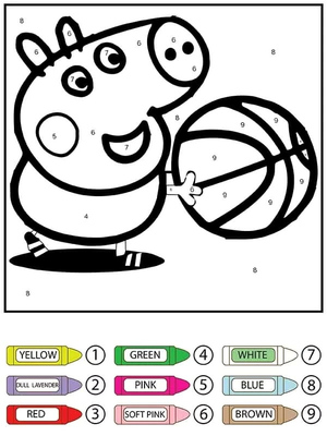 Colorir por Número: Pequena Peppa Pig