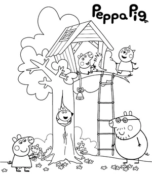 Página para Colorir Página de Colorir Grátis da Peppa Pig para Crianças