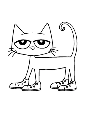 Página para Colorir Página para Colorir do Pete the Cat para Crianças