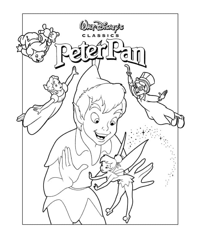 Página para Colorir Personagens de Peter Pan