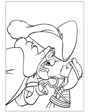 Página para Colorir Capitão Gancho Furioso