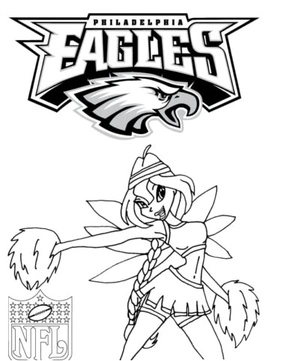 Página para Colorir Líder de Torcida dos Philadelphia Eagles
