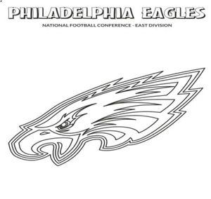 Página para Colorir Philadelphia Eagles, time profissional de futebol americano da Divisão Leste