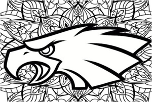 Logo do Philadelphia Eagles Club em um fundo intricado