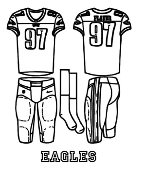 Página para Colorir Camisa de futebol americano Philadelphia Eagles