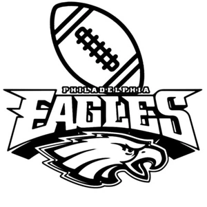 Página para Colorir Logo e Futebol do Philadelphia Eagles