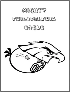 Página para Colorir Logo Simplificado do Philadelphia Eagles