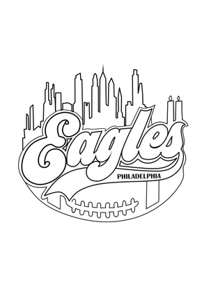 Página para Colorir Logo do Philadelphia Eagles