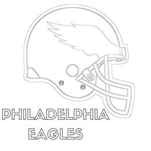 Página para Colorir Capacete Poderoso do Jogador do Philadelphia Eagles
