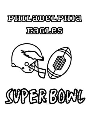 Página para Colorir Philadelphia Eagles competem no Super Bowl