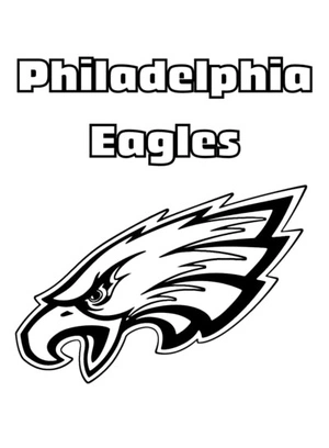 Página para Colorir Logo Tradicional do Philadelphia Eagles