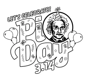Página para Colorir Celebração do Dia do Pi