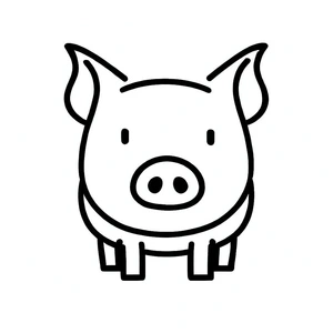 Página para Colorir Um Porquinho Básico