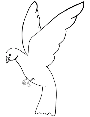 Página para Colorir Uma Pomba em Voo