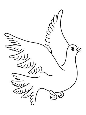 Página para Colorir Pomba Voadora