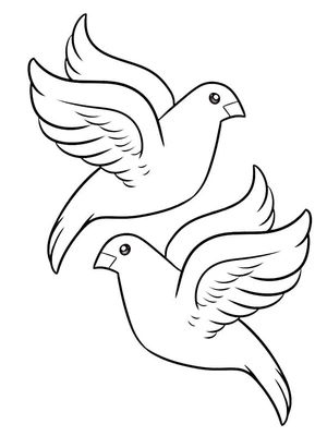 Página para Colorir Pombas Pacíficas
