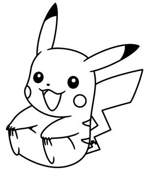Página para Colorir Pikachu Adorável