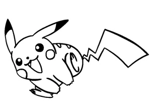 Página para Colorir Pikachu Saltitante