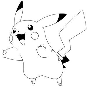 Kawaii Pikachu Coloring Page