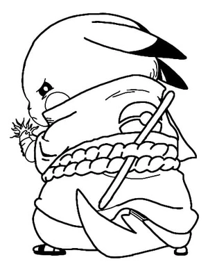 Página para Colorir Ninja Pikachu