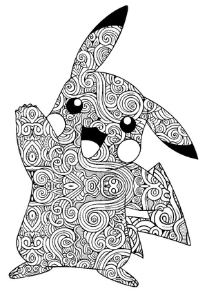 Página para Colorir Mandala do Pikachu