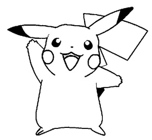 Página para Colorir Pikachu com um Jeito Amigável