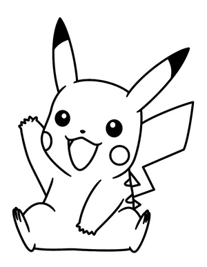 Página para Colorir Pikachu Alegre para Imprimir