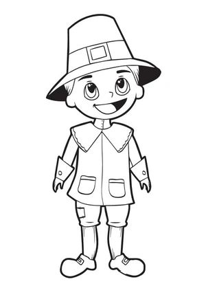 Página para Colorir Um Jovem Peregrino