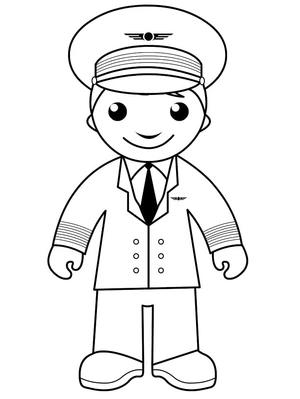 Página para Colorir Aviador Fofo