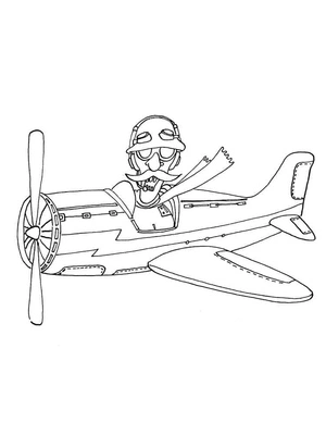 Página para Colorir Aviador Experiente