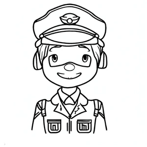 Página para Colorir Aviador Feliz