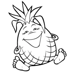 Página para Colorir Um Abacaxi Bobo