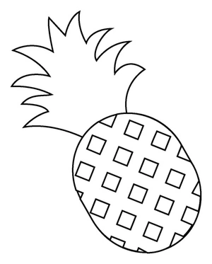 Página para Colorir Ilustração Básica de Abacaxi