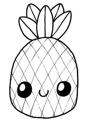 Página para Colorir Abacaxi Fofo