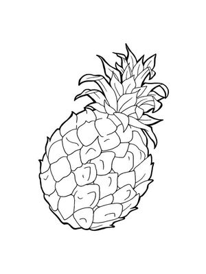 Página para Colorir Página para Colorir de Abacaxi Grátis
