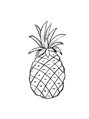 Página para Colorir Design de Abacaxi para Imprimir