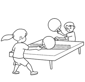 Crianças Jogando Tênis de Mesa