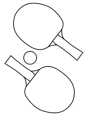 Página para Colorir de Tênis de Mesa